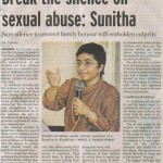 Break the silence on sexual abuse: Sunitha