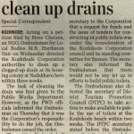 Corporation directed to clean up drains