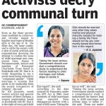 Activists decry communal turn